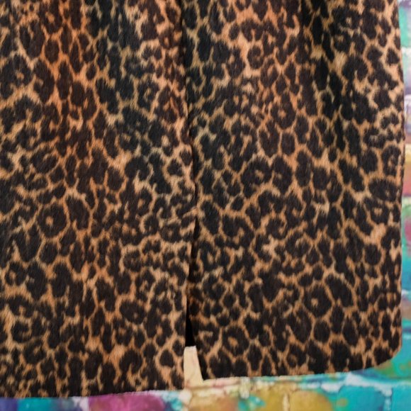 Talbots Fuzzy Leopard Animal Print Pencil Skirt 4 - Picture 8 of 9
